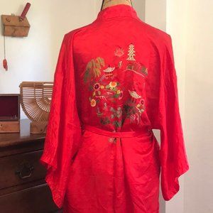 Vintage silk red kimono